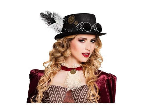 Boland 54502, Hatt til kostyme, Voksen, Alle kjønn, Feather, Polykarbonat (PC), Polyester, Polyethylen, Sort, 250 g