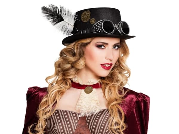 Boland 54502, Hatt til kostyme, Voksen, Alle kjønn, Feather, Polykarbonat (PC), Polyester, Polyethylen, Sort, 250 g