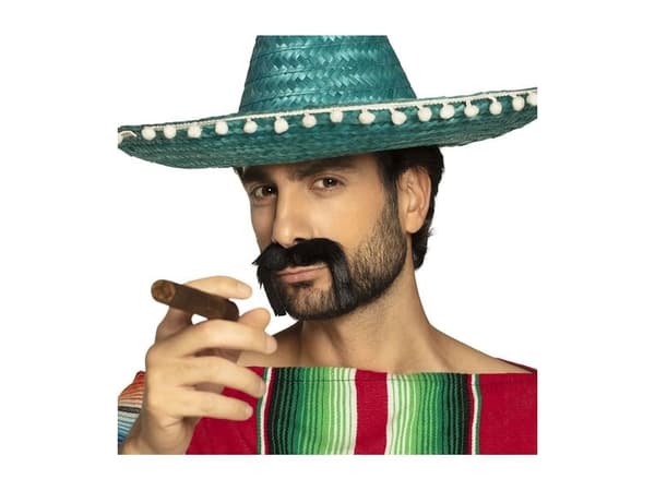 Boland 01807, Maskeradmustasch, Vuxen, Hankoppling, Polyester, Svart, 16 g