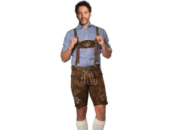 Bruna korta lederhosen