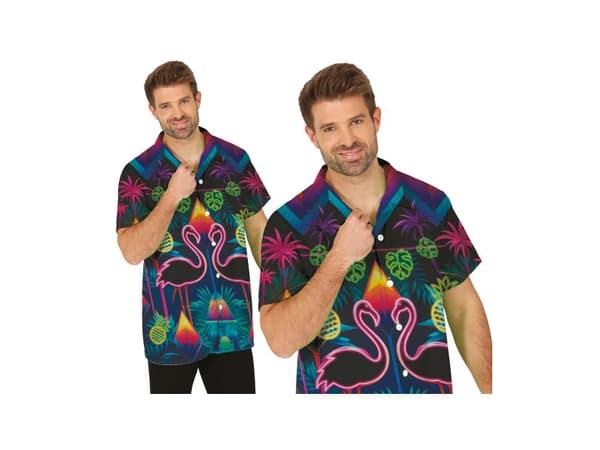 Neonvärinen flamingopaita