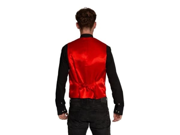 Rød pailletvest og butterfly