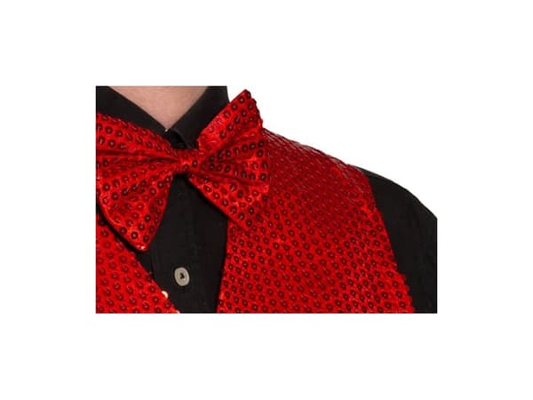 Rød pailletvest og butterfly