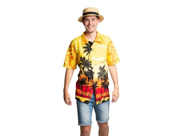 Hawaii skjorte, gult paradis