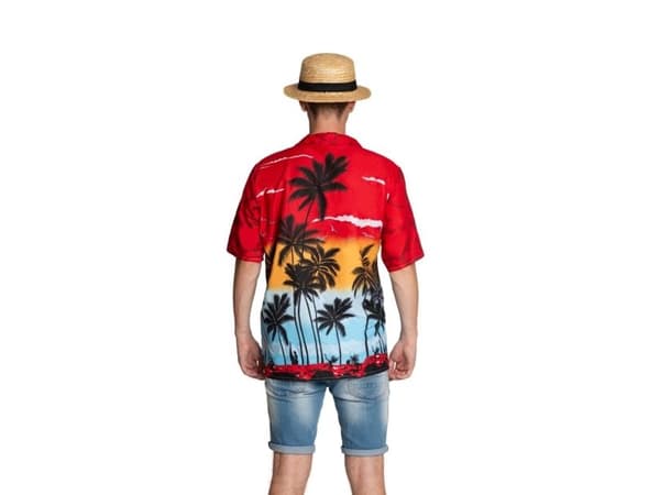 Hawaii skjorte, rødt paradis