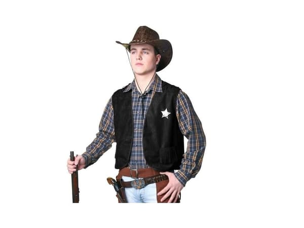 Sort Cowboy vest, dame