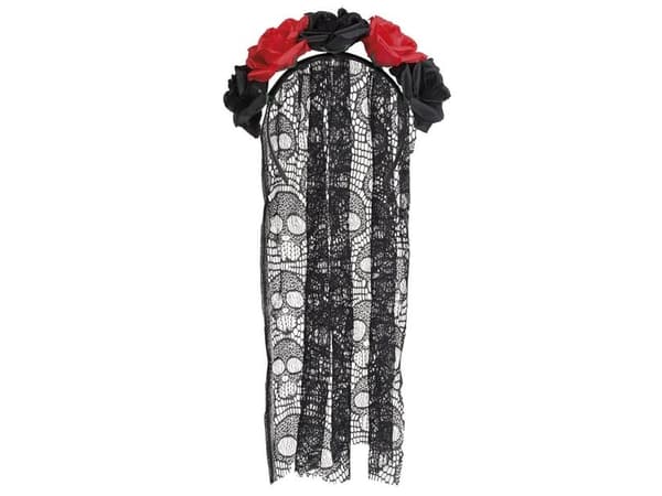 Boland 97064, Fancy kjole tiara, Voksen, Hunkjønn, Polyester, Polypropylen (PP), Sort, Rød, 50 g