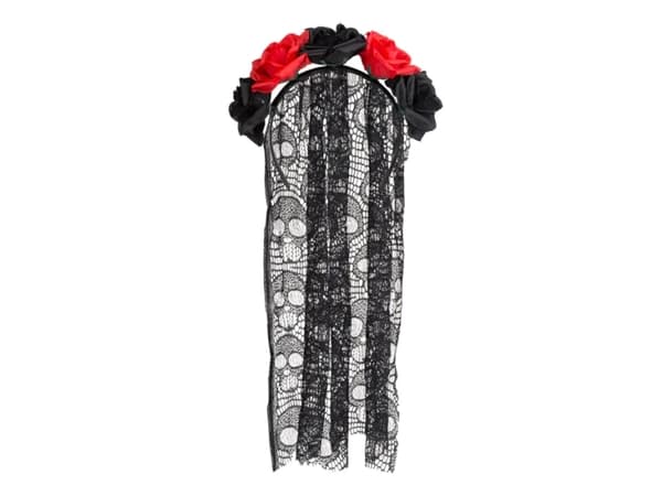 Boland 97064, Fancy kjole tiara, Voksen, Hunkjønn, Polyester, Polypropylen (PP), Sort, Rød, 50 g