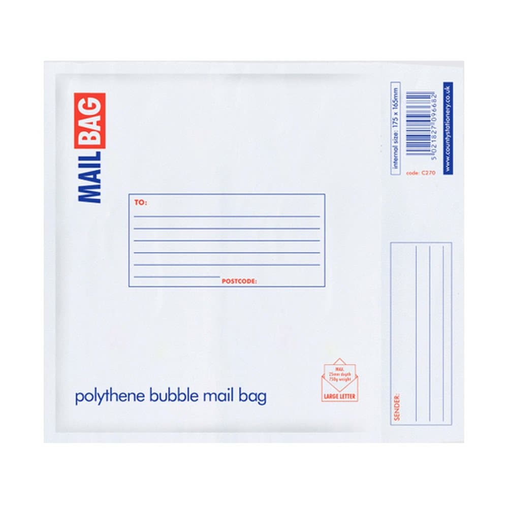 County Stationery Polyetenbubblor för kuvert och postpåsar (förpackning med 10 stycken)