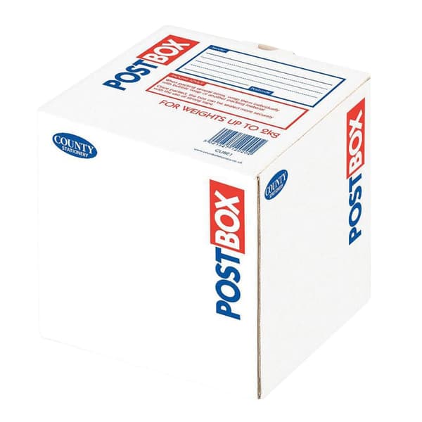 County Stationery Cube Parcel Box (Pack of 15) White 15.5cm x 15.5cm x 15.5cm