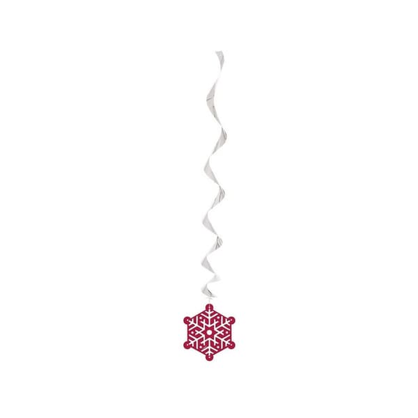 Unique Party Snöflinga, juldekoration med gnistrande träd (3-pack) Red/White One Size