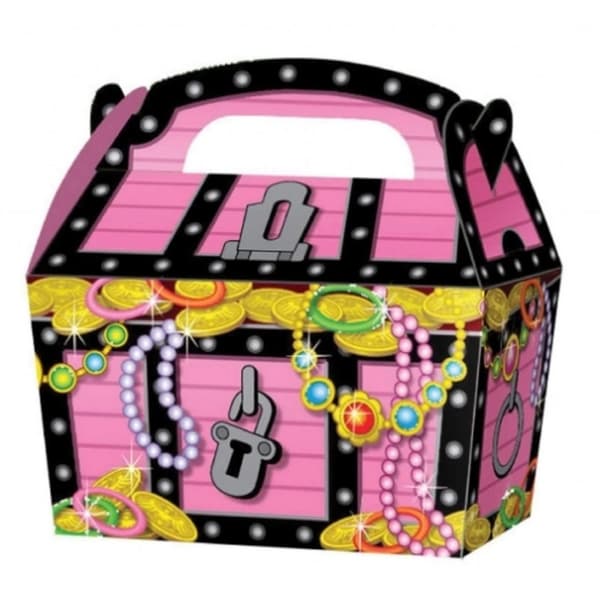 Playwrite Pirate Treasure Treat Box (Pack of 10) Pink/Black/Gold One Size