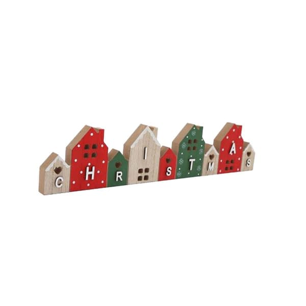 Something Different Wood House Word Christmas Decoration