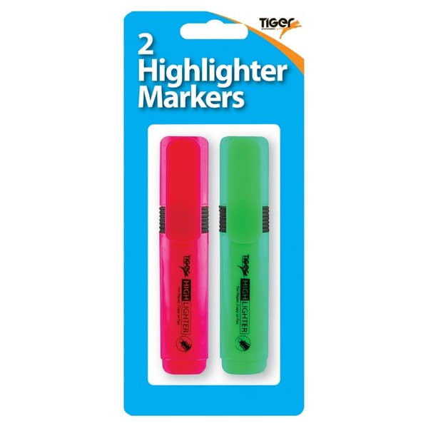 Tiger Stationery Highlighter (pakke med 2 stk.) Red/Green One Size
