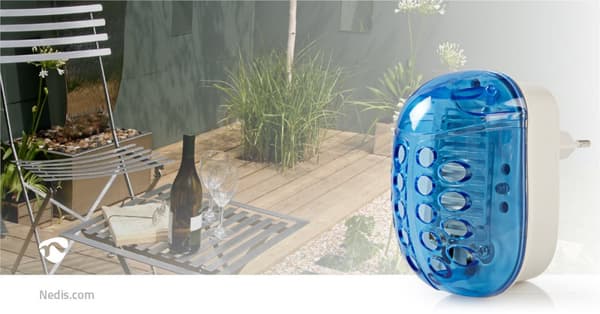 Nedis Mosquito Stopp Lys Trap | 1 W | Lampetype: LED-Lys | effektiv rekkevidde: 20 m² | Blå / Hvit