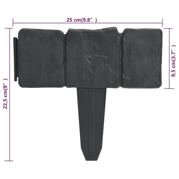 vidaXL Rabattkant plast stendesign 41 st 10 m