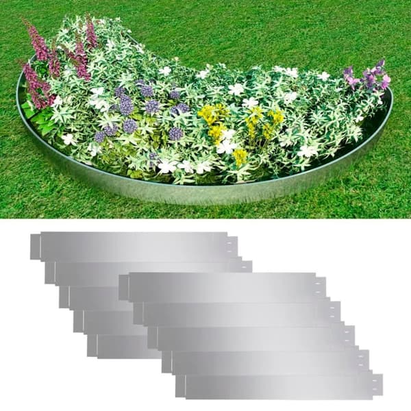 vidaXL Rabattkant 10 st 100 x 14 cm flexibelt galvaniserat stål