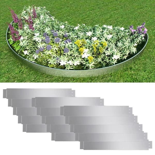 vidaXL fleksibel bedkant 15 stk. 100x14 cm galvaniseret stål