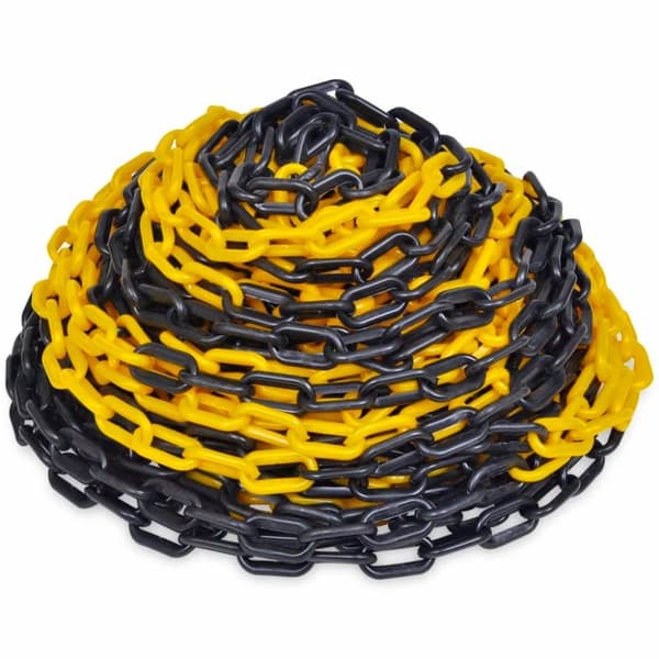 vidaXL 30m Plastikk varselkjede svart og gul