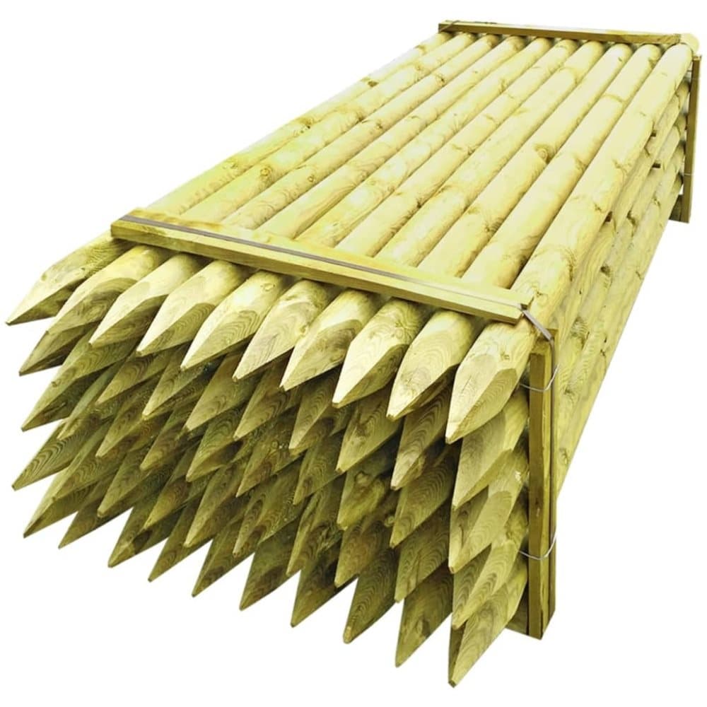 vidaXL hegnspæle tilspidset 50 stk. imprægneret træ 10 x 240 cm