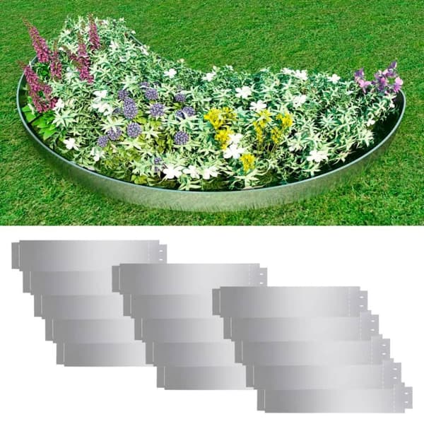 vidaXL Plengjerde 15 stk galvanisert stål 100x20 cm