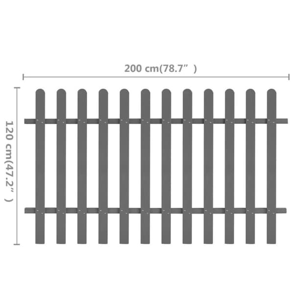 vidaXL Stakittgjerde WPC 200x120 cm