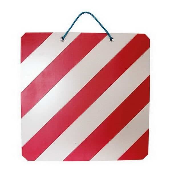 CARPOINT Overbelastningsplade af metal - 42,3 x 42,3 cm - Rød og hvid