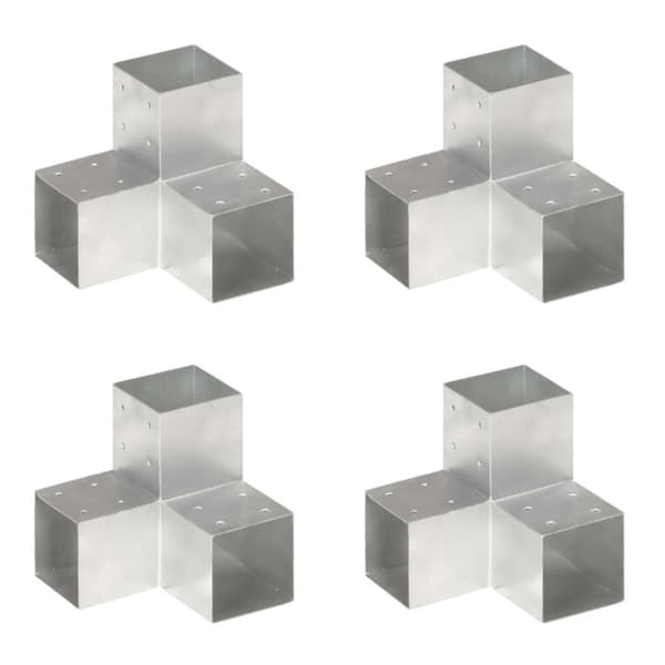 vidaXL Stolpesko 4 stk Y-form galvanisert metall 101x101 mm