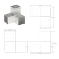 Miniatyrbillede 7 af 7: vidaXL stolpebeslag Y-form 4 stk. 101x101 mm galvaniseret metal