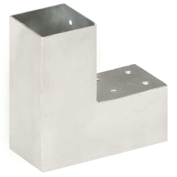 vidaXL Tolppaliittimet 4 kpl L-muoto galvanoitu metalli 71x71 mm