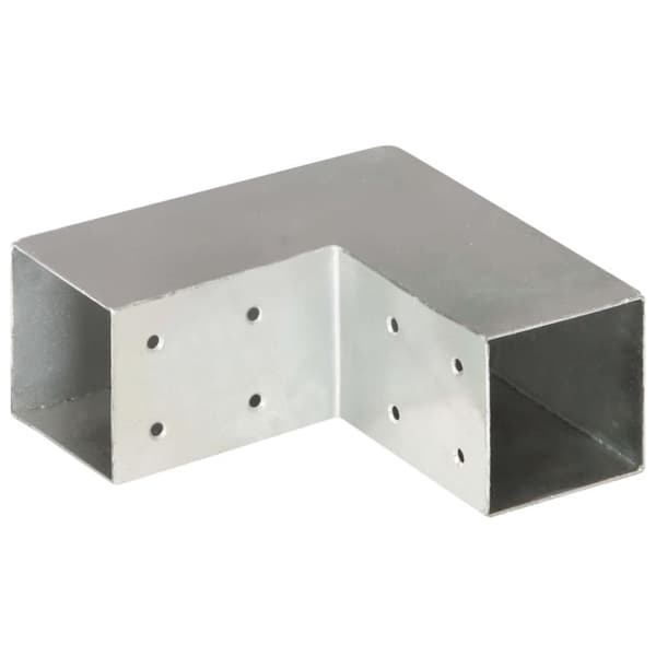vidaXL Tolppaliittimet 4 kpl L-muoto galvanoitu metalli 71x71 mm