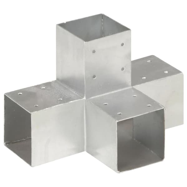 vidaXL Stolpesko 4 stk X-form galvanisert metall 91x91 mm