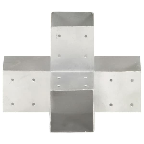vidaXL Stolpesko 4 stk X-form galvanisert metall 91x91 mm