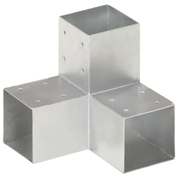vidaXL Stolpesko 4 stk Y-form galvanisert metall 91x91 mm
