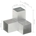 Miniatyrbilde 6 av 7: vidaXL Stolpesko 4 stk Y-form galvanisert metall 91x91 mm