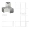Miniatyrbilde 7 av 7: vidaXL Stolpesko 4 stk Y-form galvanisert metall 91x91 mm