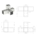 Miniatyrbild 7 av 7: vidaXL Stolpbeslag X-form galvaniserad metall 71x71 mm