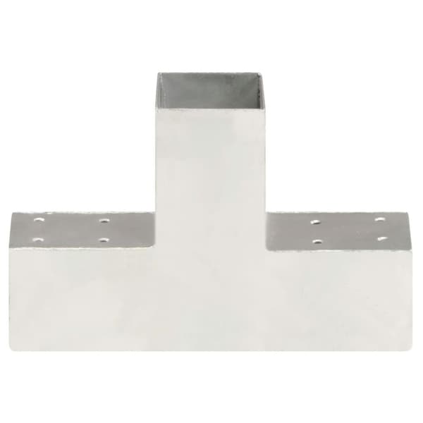 vidaXL Stolpesko 4 stk T-form galvanisert metall 71x71 mm