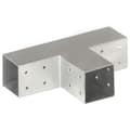 Miniatyrbilde 4 av 8: vidaXL Stolpesko 4 stk T-form galvanisert metall 71x71 mm