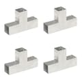 Miniatyrbilde 1 av 8: vidaXL Stolpesko 4 stk T-form galvanisert metall 71x71 mm