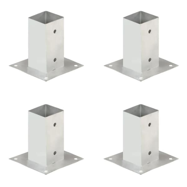 vidaXL Stolpeankere 4 stk galvanisert metall 71 mm
