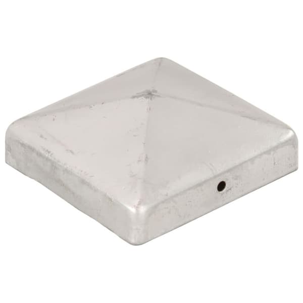 vidaXL Pyramidin muotoinen aitatolpan kärki 6 kpl metalli 91x91 mm