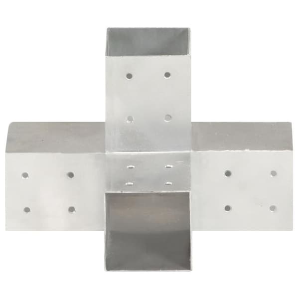 vidaXL Stolpesko X-form galvanisert metall 81x81 mm
