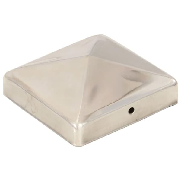 vidaXL pyramideformet stolpehætte 6 stk. 91x91 mm rustfrit stål
