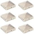Miniatyrbillede 1 af 9: vidaXL pyramideformet stolpehætte 6 stk. 91x91 mm rustfrit stål