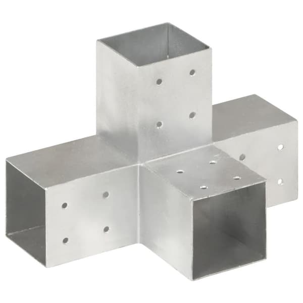 vidaXL stolpebeslag X-form 81x81 mm galvaniseret metal