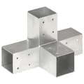 Miniatyrbilde 3 av 8: vidaXL Stolpesko 4 stk X-form galvanisert metall 71x71 mm