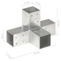 Miniatyrbilde 7 av 8: vidaXL Stolpesko 4 stk X-form galvanisert metall 71x71 mm