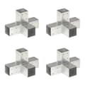 Miniatyrbilde 1 av 8: vidaXL Stolpesko 4 stk X-form galvanisert metall 71x71 mm