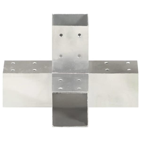 vidaXL Tolppaliittimet 4 kpl X-muoto galvanoitu metalli 71x71 mm